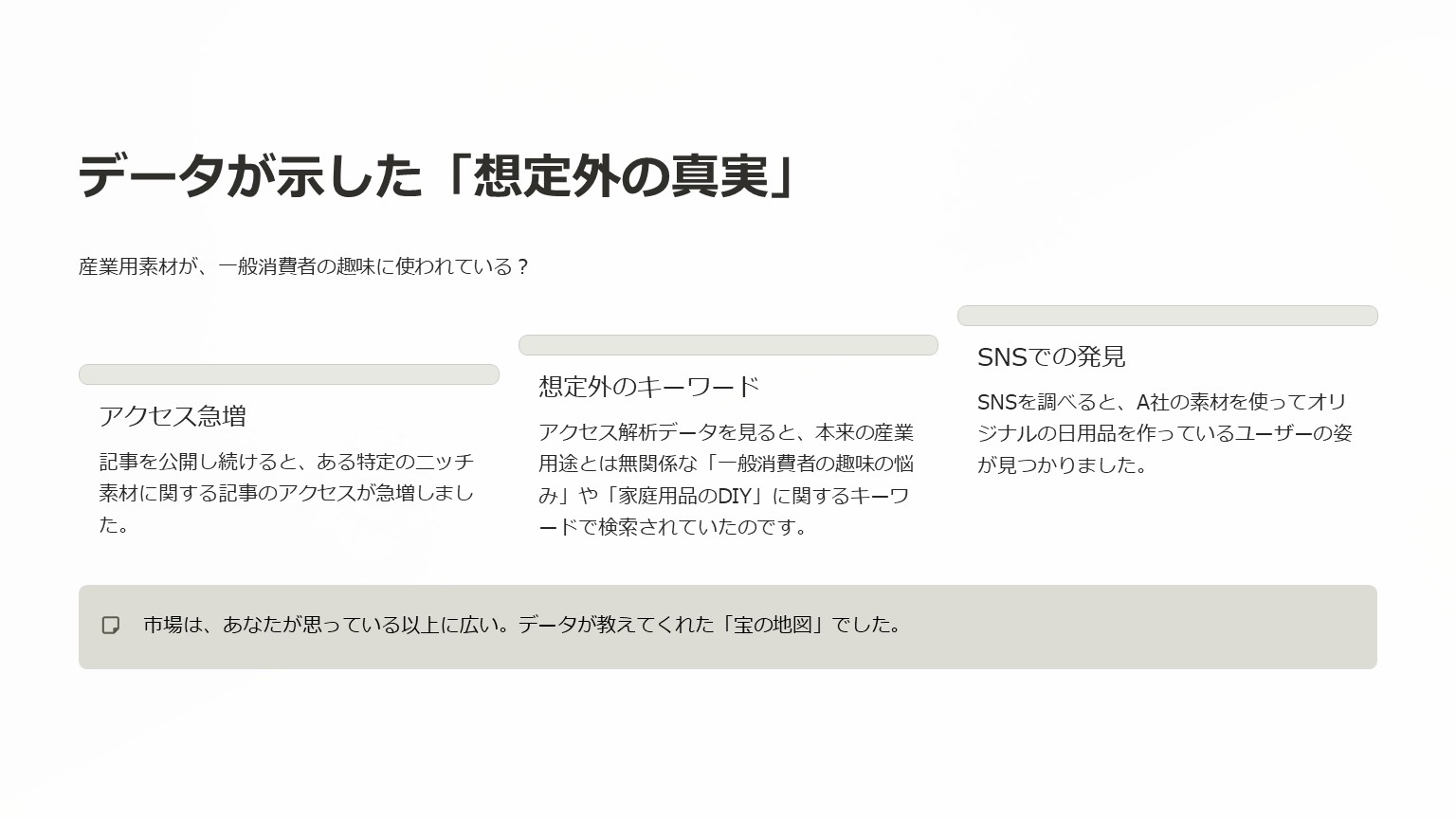 データが示した想定外の真実